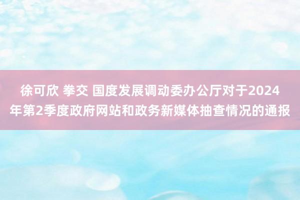 徐可欣 拳交 国度发展调动委办公厅对于2024年第2季度政府网站和政务新媒体抽查情况的通报