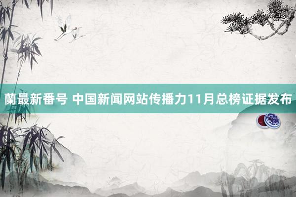 蘭最新番号 中国新闻网站传播力11月总榜证据发布