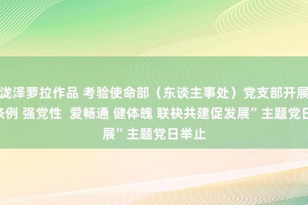 泷泽萝拉作品 考验使命部（东谈主事处）党支部开展“学条例 强党性  爱畅通 健体魄 联袂共建促发展”主题党日举止