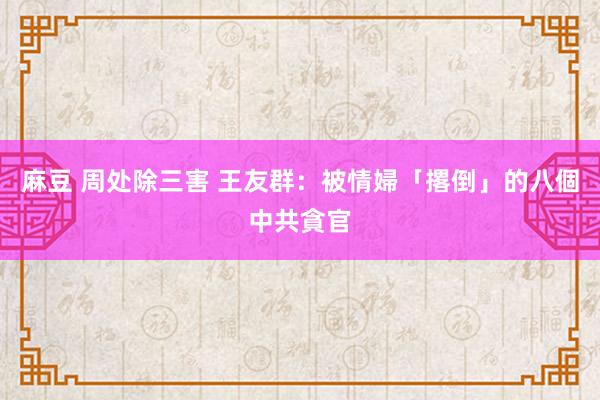 麻豆 周处除三害 王友群：被情婦「撂倒」的八個中共貪官