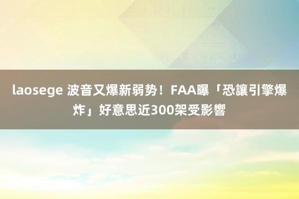 laosege 波音又爆新弱势！FAA曝「恐讓引擎爆炸」　好意思近300架受影響